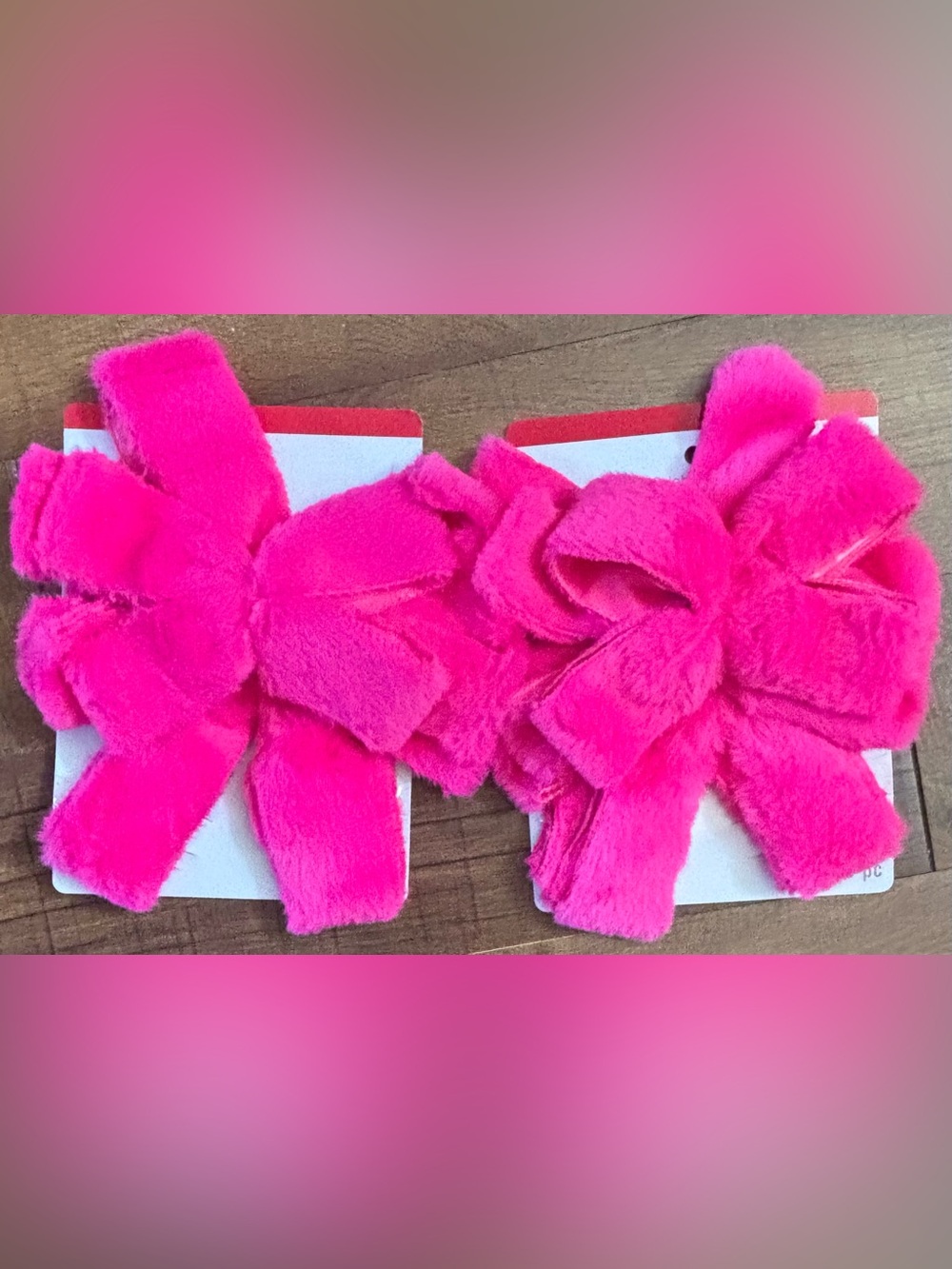 Oversized Christmas tree bow 21 in bundle 18 total pink faux fur NEW NWT Xmas - Picture 6 of 9